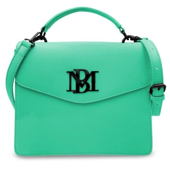 BADGLEY MISCHKA VEGAN LEATHER GREEN FLAP CROSSBODY HANDBAG - Picture 2 of 7